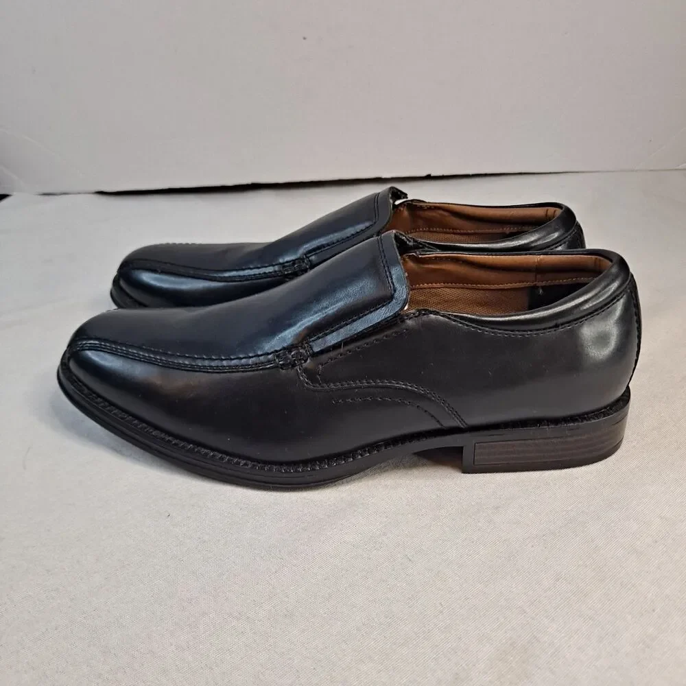 Dockers Greer Loafers Men’s Sz 10.5 Wide Black Faux Leather Comfort Dress Shoes